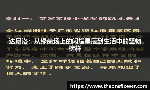 达尼洛：从绿茵场上的闪耀星辰到生活中的坚韧榜样
